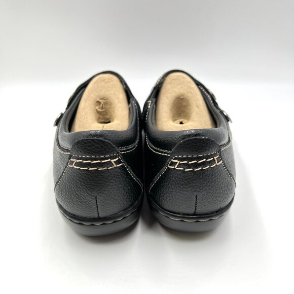 7.5XW 7.5 EXTRA WIDE WIDTH Clarks Black Leather Comfort Loafer Shoes - Picture 7 of 12